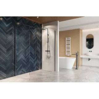 Excellent Vidoq walk-in ścianka prysznicowa prosta 100x200 cm, powłoka Clean Control, szkło 6mm, grafit szczotkowany KAEX.1506.1