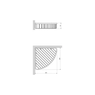 Omnires UNI koszyk prysznicowy narożny, 20 x 20 x 5 cm, czarny mat UN10330BL