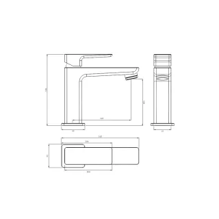 Omnires Parma Bateria umywalkowa Czarna PM7410BL