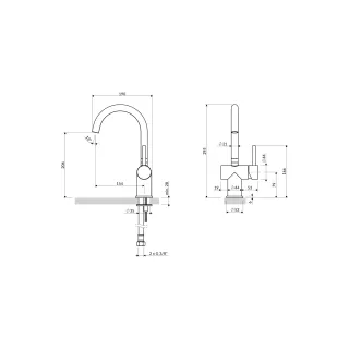 Omnires Y bateria kuchenna, chrom połysk Y1219CR