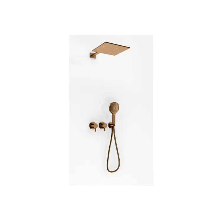 Kohlman Zestaw prysznicowy z deszczownicą 30cm i słuchawką Axel BRUSHED COPPER QW260ABCQ30
