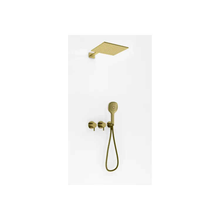 Kohlman Zestaw prysznicowy z deszczownicą 30cm i słuchawką Axel BRUSHED GOLD QW260AGDBQ30