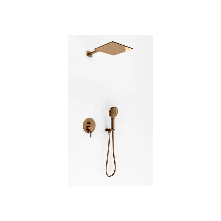 Kohlman Zestaw prysznicowy z deszczownicą 25cm Axel BRUSHED COPPER QW210ABCQ25