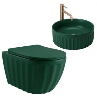 Rea ZESTAW MISA WC + UMYWALKA DUO MATCHA MATT KPL-K3002