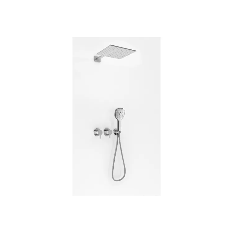 Kohlman Zestaw prysznicowy z deszczownicą 30cm i słuchawką Axel BRUSHED NICKEL QW260ABNQ30