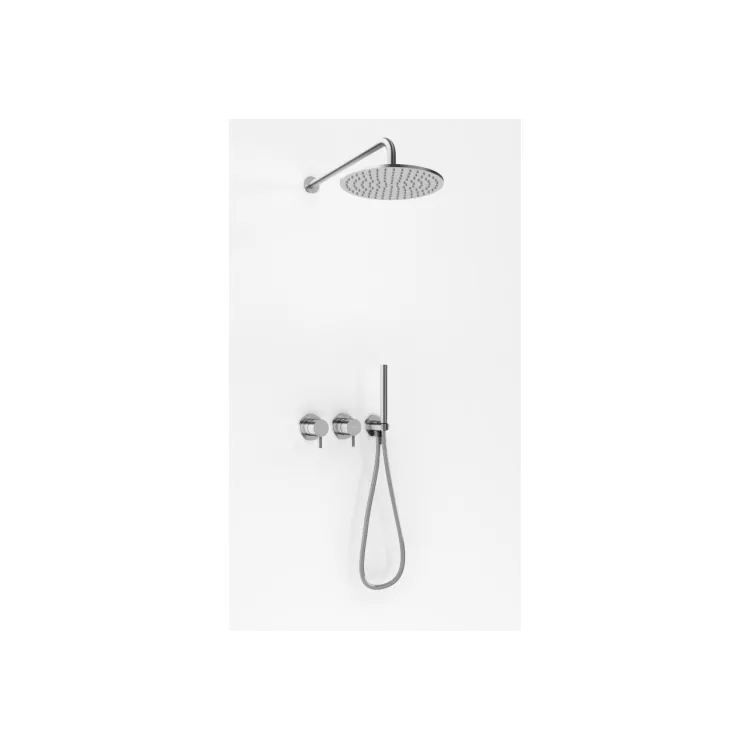 Kohlman Zestaw prysznicowy z deszczownicą 30cm i słuchawką Axel BRUSHED NICKEL QW260ABNR30