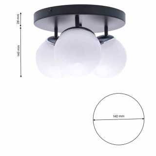 Lampa sufitowa SFERA BLACK/CHROME 3xE14 MLP8874