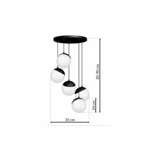 Lampa wisząca SFERA BLACK 5xE14 MLP8869