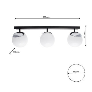 Lampa sufitowa SFERA BLACK/CHROME 3xE14 MLP8873