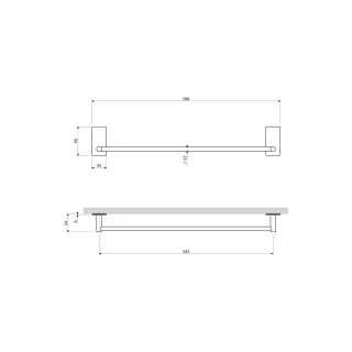 Omnires STRONG wieszak samoprzylepny na ręcznik, 59 cm, chrom połysk ST30216CR