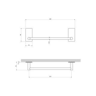 Omnires STRONG wieszak samoprzylepny na ręcznik, 34 cm, chrom połysk ST30213CR