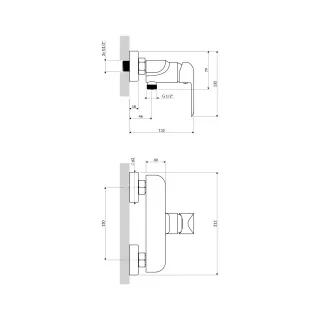 Omnires SACRAMENTO bateria prysznicowa natynkowa, czarny mat SC2340BL