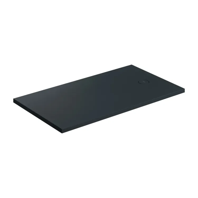 Omnires AQUAROCK kompozytowy brodzik prysznicowy antypoślizgowy, 80 x 160 cm, black lava mat AQUAROCK80-160BLV