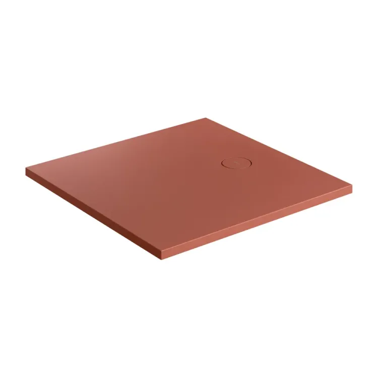 Omnires AQUAROCK kompozytowy brodzik prysznicowy antypoślizgowy, 80 x 80 cm, terracotta mat AQUAROCK80-KTE