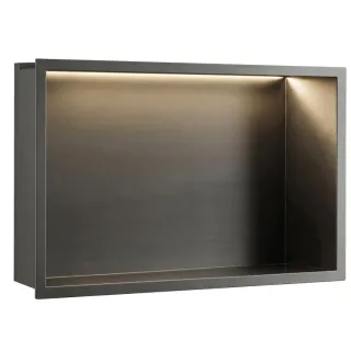 Rea PÓŁKA WNĘKOWA LED 30x45x10 cm TYTAN REA-08566