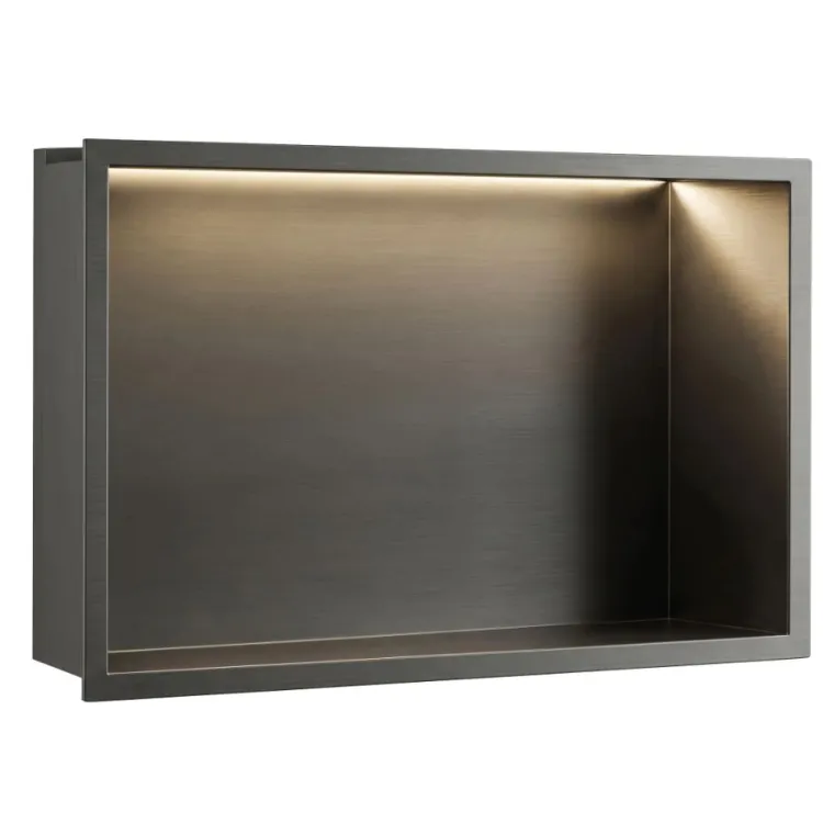 Rea PÓŁKA WNĘKOWA LED 30x45x10 cm TYTAN REA-08566