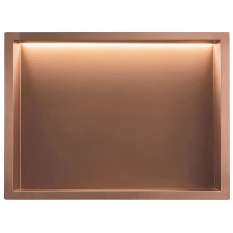 Rea PÓŁKA WNĘKOWA LED 30x45x10 cm BRUSH COPPER REA-08567