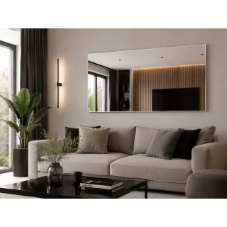 LUSTRO WISZACE 70X120 W BIAŁEJ ALUMINIOWEJ RAMIE