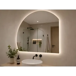 LUSTRO WISZĄCE LED PÓŁOKRAGŁE ŚW.NEUTR.130,9X164
