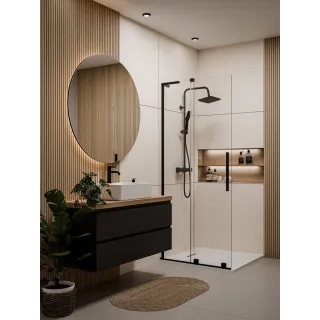 Invena KABINA WALK-IN PRZESUWNA 120 CM, TRANSP 8 MM, CZARNY AK-21-121-Q