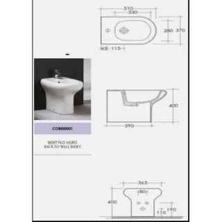 RAK Ceramics Compact Bidet stojący biały połysk COBI00001