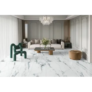 Egen Arezzo Teal 60x120 cm płytka gresowa biały marmur z szaroturkusowymi żyłami połysk rect. (1,44)