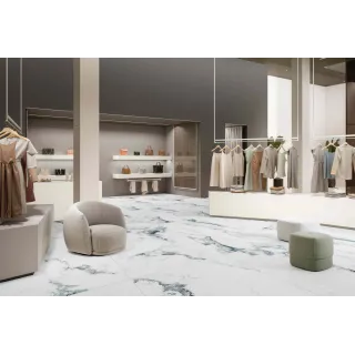 Egen Arezzo Teal 60x120 cm płytka gresowa biały marmur z szaroturkusowymi żyłami połysk rect. (1,44)