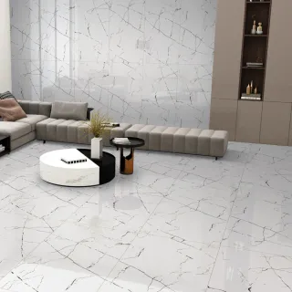 Egen Płytka ścienno-podłogowa Alaska White 60x120cm Połysk (1,44) biały marmur z szarymi żyłami