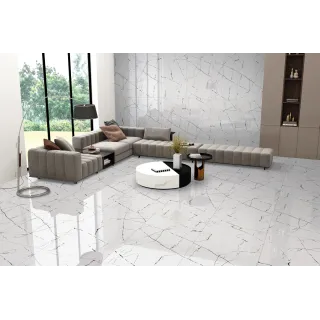 Egen Płytka ścienno-podłogowa Alaska White 60x120cm Połysk (1,44) biały marmur z szarymi żyłami