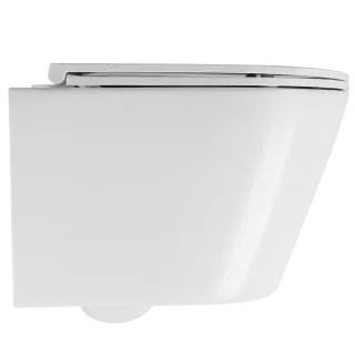Laveo Nida CycleON Miska WC wisząca 48 x 36 cm bezkołnierzowa z deską wolnoopadającą biała VMN_609S