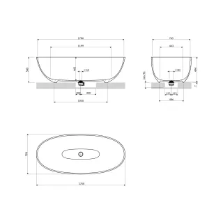 Omnires SHELL M+ wanna wolnostojąca, 175 x 78 cm, dune beige mat SHELL175WWDB