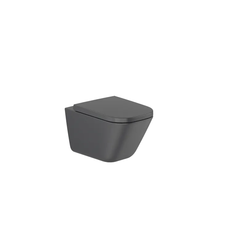 Roca GAP SQUARE Miska WC podwieszana Rimless 54 cm, CZARNY MAT A34647L080