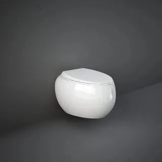 RAK Ceramics Zestaw CLOUD Miska WC podwiesz. Rimless 56x40 cm biały połysk & deska WC W/O biały połysk CLO1SET
