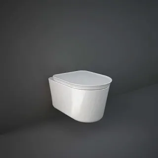 RAK Ceramics Zestaw VALET Miska WC podwieszana RIMLESS 56x36,3 cm biały połysk & deska WC W/O biały połysk VAL1SET