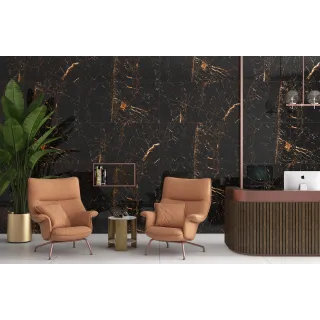 EGEN CABEEN BLACK 60X120X8,5MM płytka gresowa rect. połysk czarny marmur z miedziano-złotą żyłą