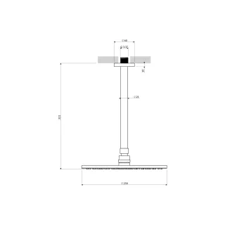 Omnires SLIMLINE deszczownica z ramieniem sufitowym, miedź szczotkowana WSSET1CPB
