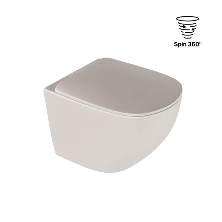 Excellent Luqa miska WC 48 cm wisząca bezrantowa, z system spłukiwania Spin 360, z deską wolnoopadającą, cappucino mat CEAC.6403