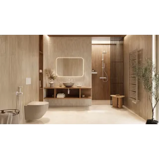 Excellent Luqa miska WC 48 cm wisząca bezrantowa, z system spłukiwania Spin 360, z deską wolnoopadającą, cappucino mat CEAC.6403