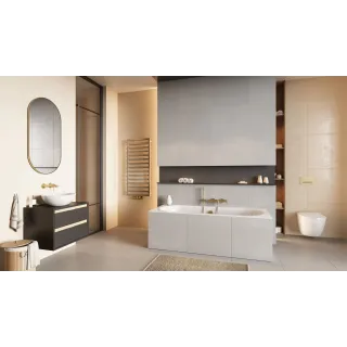 Excellent Luqa miska WC 48 cm wisząca bezrantowa, z system spłukiwania Spin 360, z deską wolnoopadającą, biały połysk CEAC.6403.