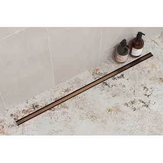 Excellent Stilio Slim odpływ liniowy 80 cm, baza z syfonem, mankiet uszczelniający, ruszt dekoracyjny, grafit szczotkowany INEX.