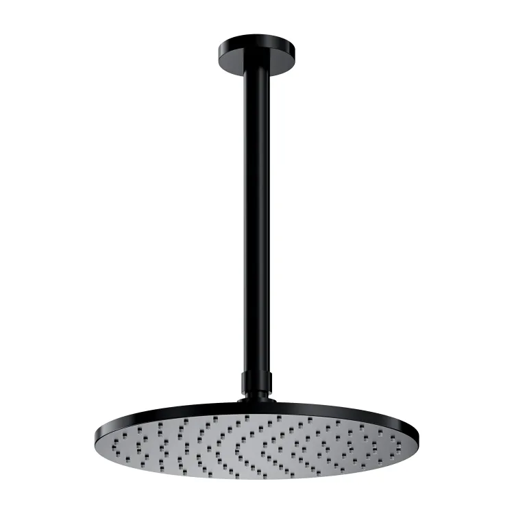 Omnires SLIMLINE deszczownica z ramieniem sufitowym, czarny półmat WSSET1BL