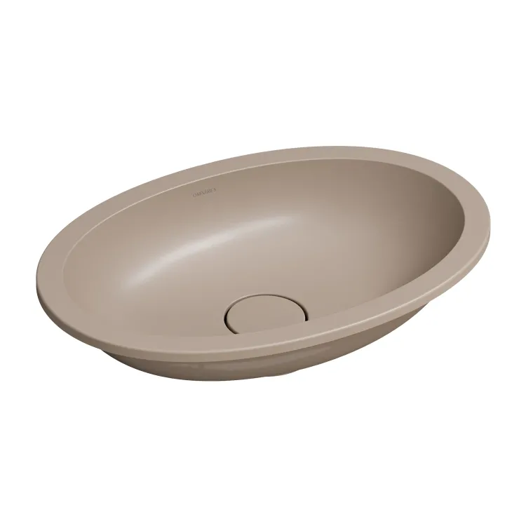 Omnires SHELL M+ kompozytowa umywalka podblatowa, 48 x 31 cm, dune beige mat SHELL480UPDB