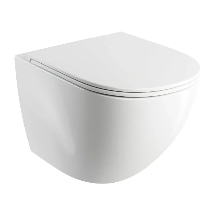 Omnires OTTAWA ceramiczna miska toaletowa wisząca z deską wolnoopadającą, 49 x 37 cm, biały połysk OTTAWAMWBP