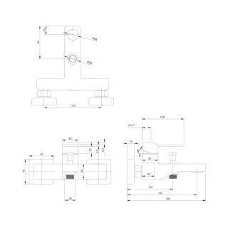 Omnires SLIDE bateria wannowa natynkowa, chrom połysk SL7730CR