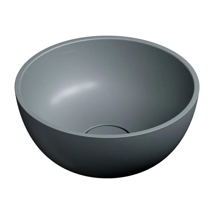 Omnires SHELL M+ kompozytowa umywalka nablatowa, Ø35 cm, ash grey mat SHELL350UNAG