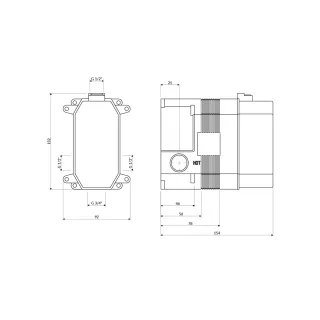 Omnires element podtynkowy baterii prysznicowo-wannowej 2-wyjściowej podtynkowej BOX35X