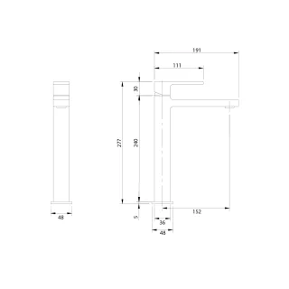 Omnires BARETTI bateria umywalkowa wysoka, chrom połysk BA7812CR