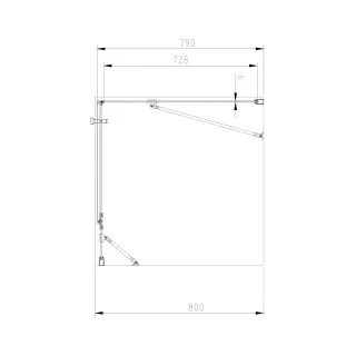Omnires MANHATTAN element składowy: ścianka boczna, 80 cm, chrom połysk, szkło transparentne ADR80XCRTR