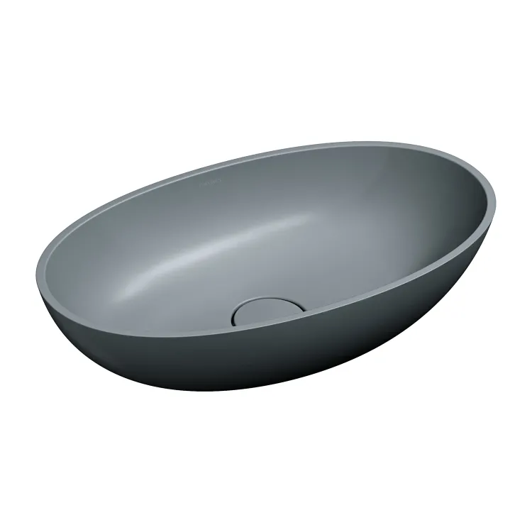 Omnires SHELL M+ kompozytowa umywalka nablatowa, 60 x 35 cm, ash grey mat SHELLUNAG