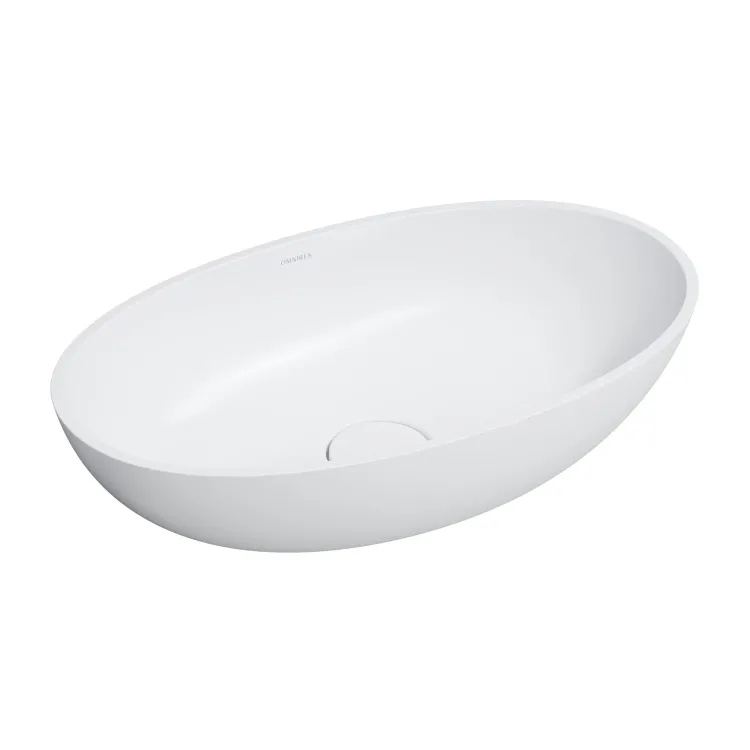 Omnires SHELL M+ kompozytowa umywalka nablatowa, 60 x 35 cm, biały mat SHELLUNBM
